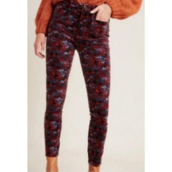 New ANTHROPOLOGIE Pilcro Letterpress Floral Skinny Corduroy Jeans Pants - Picture 3 of 10
